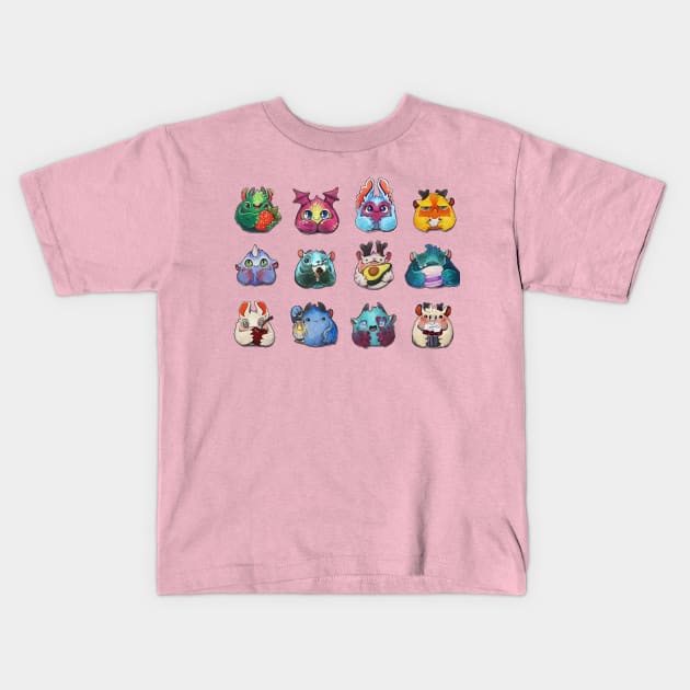 Puff Monsters Kids T-Shirt by BiancaRomanStumpff